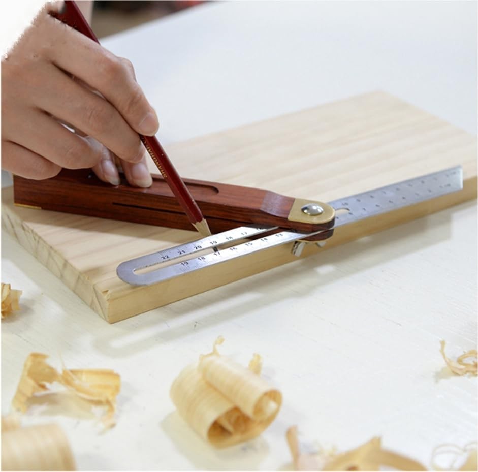 360 Degree Sliding T-Bevel Carpenters Angle Finder, 9 Inch Angle Ruler Wood
