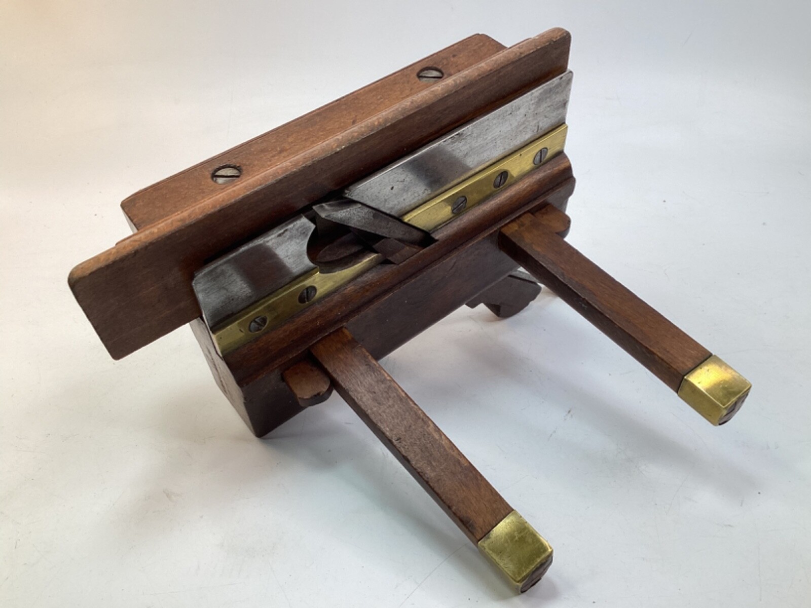 1847 ATKIN & SONS Birmingham England brass & Wood woodworking tool (K4)