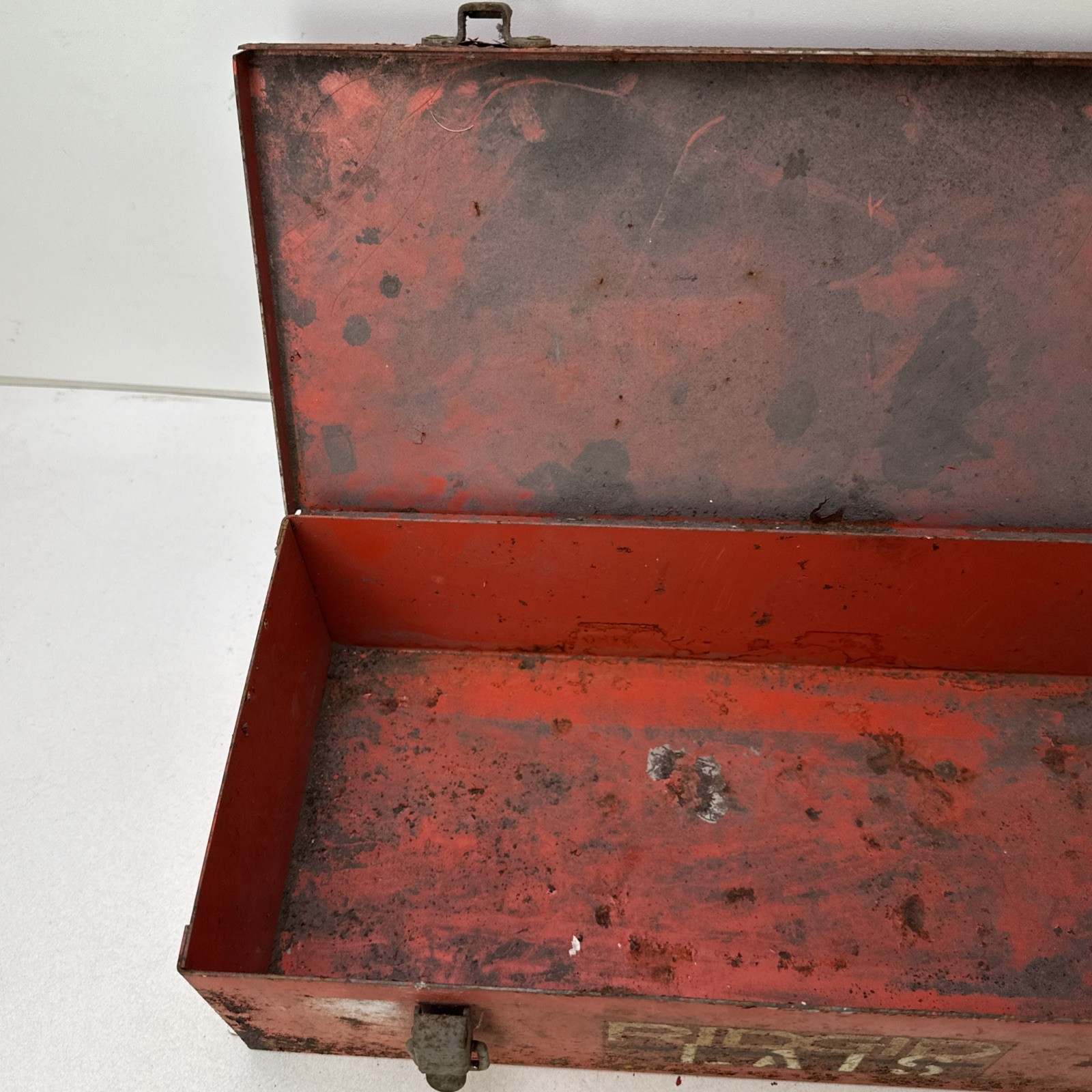 Vintage Ridgid Tool Box Red Metal LAIS As Is