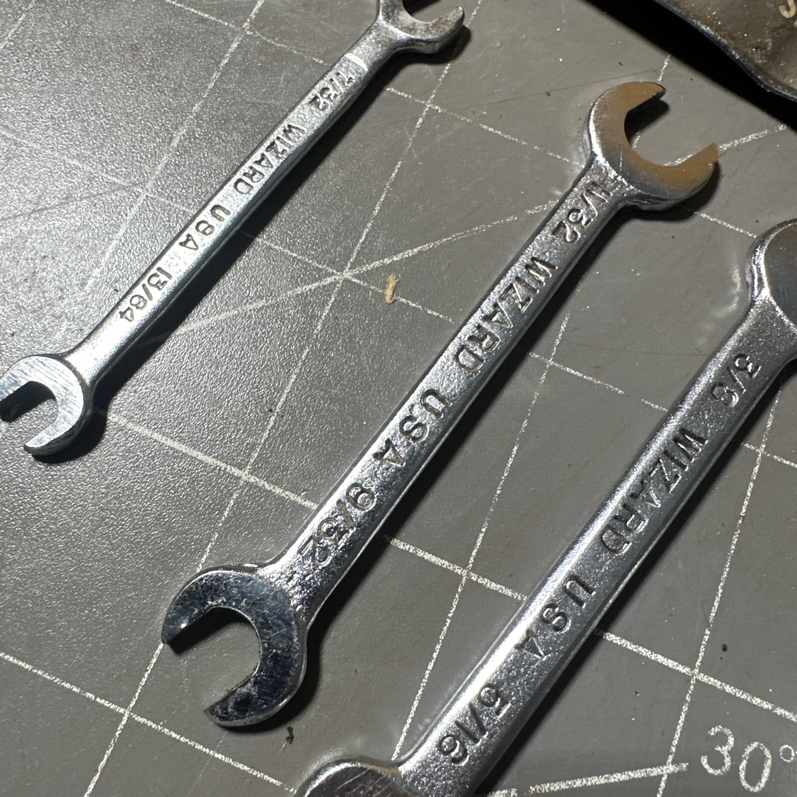 Vintage Wizard Small Ignition Wrench Set. 4 Pc Set USA