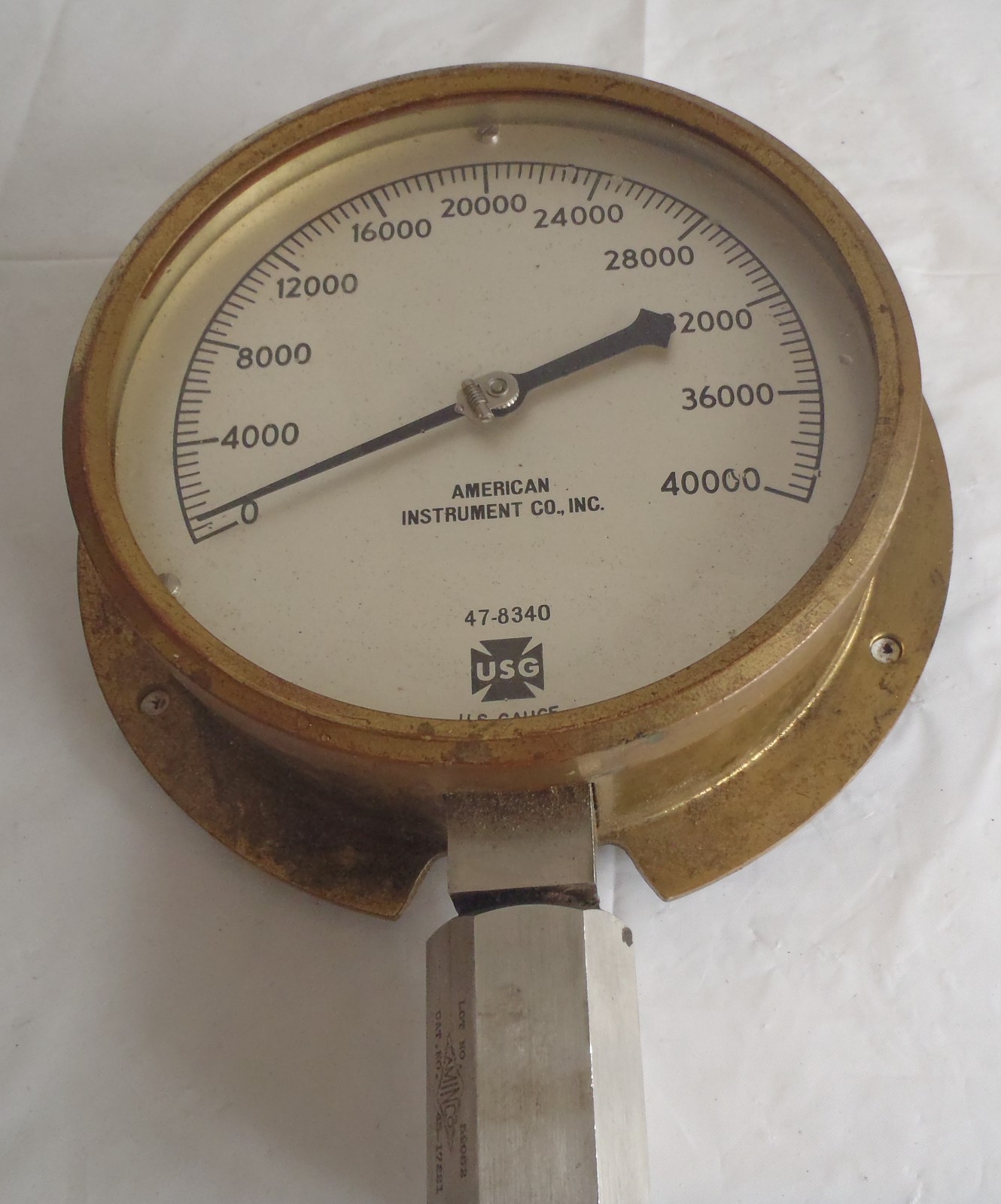 Vintage American Gauge CO. INC.brass gauge 6 1/4′ bezel. 47-8340 steampunk