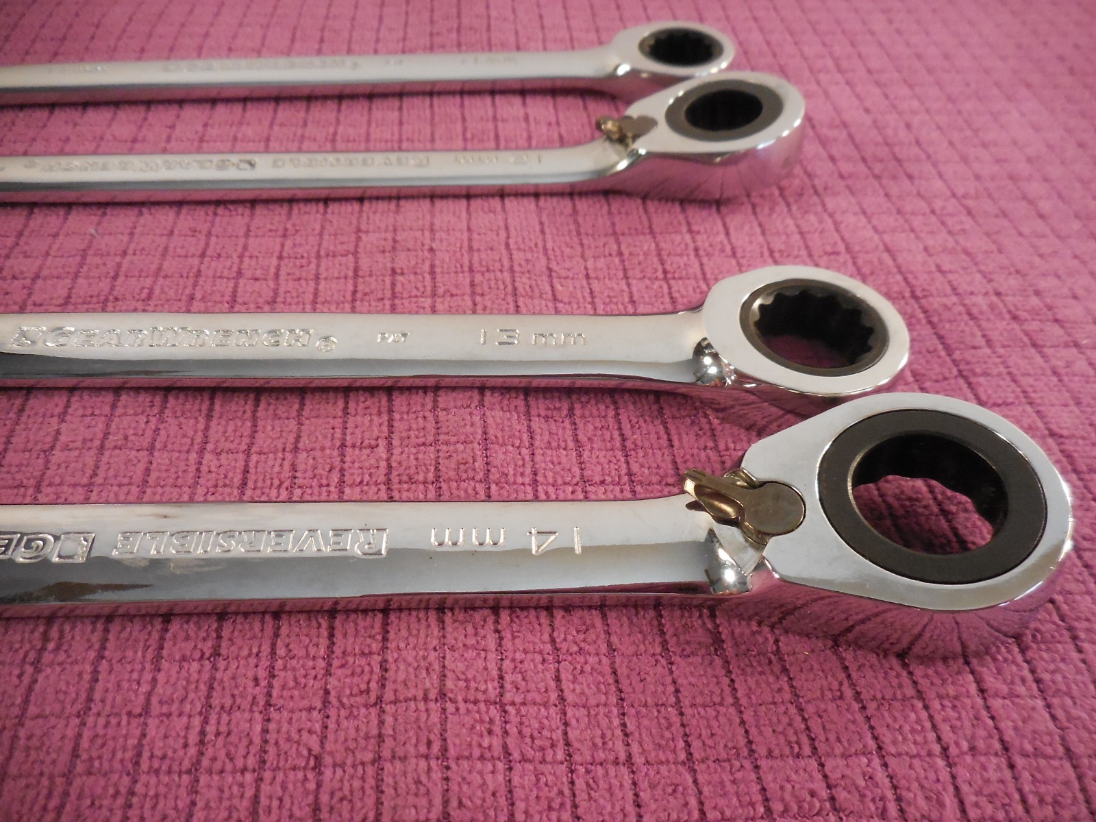 GearWrench 6 PC Ratcheting Combo Wrench(2 Reversible) 11 12 13 14 17 + 18mm GW6