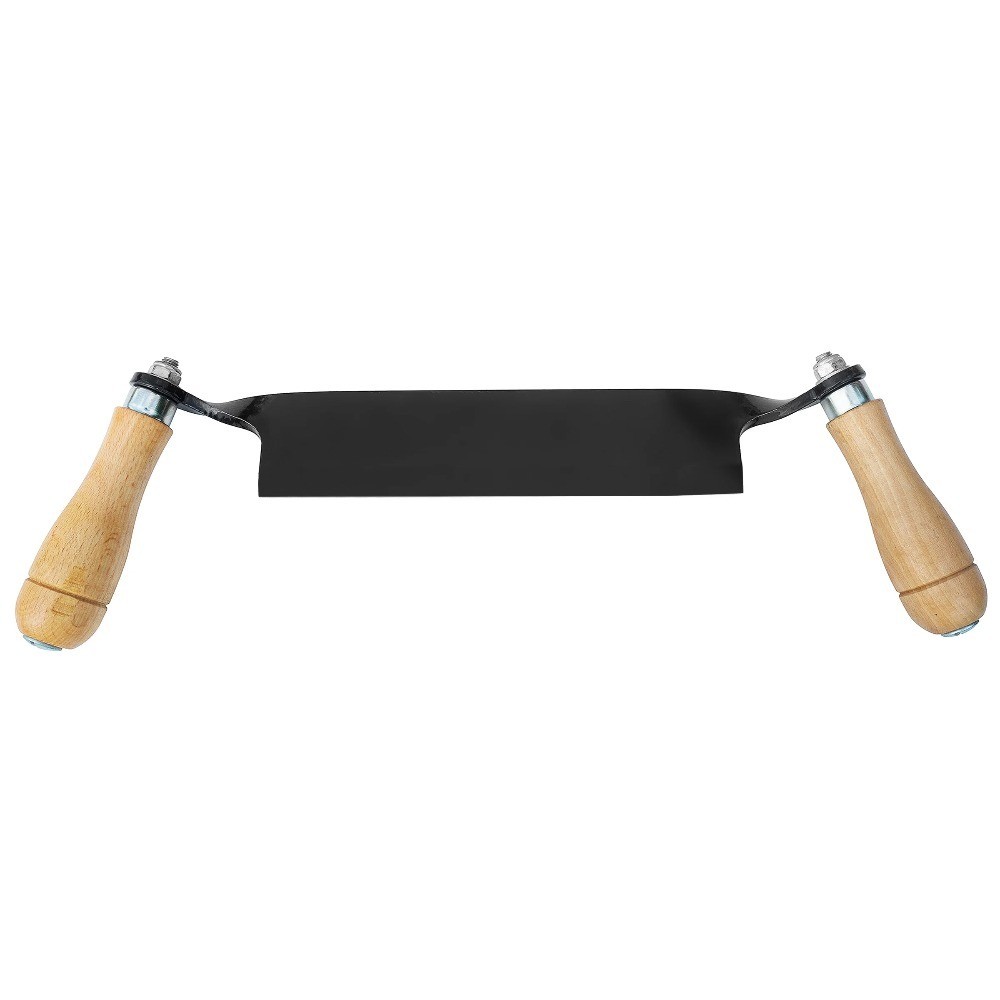 Straight Draw Shave Knife with Wood Handle and Blade Cover for Logs Firewood
