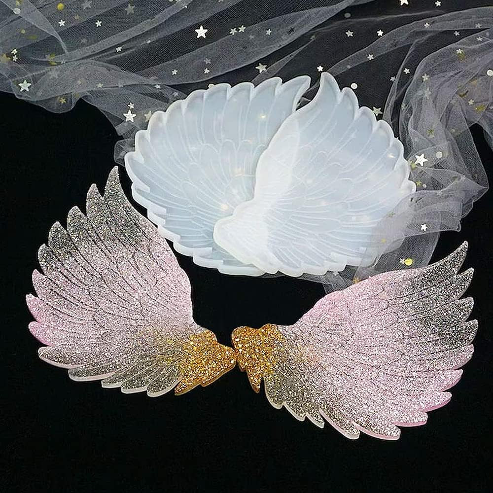 Large Square & Angel Wings Silicone Mold Set – for DIY Resin Coasters, Memorial