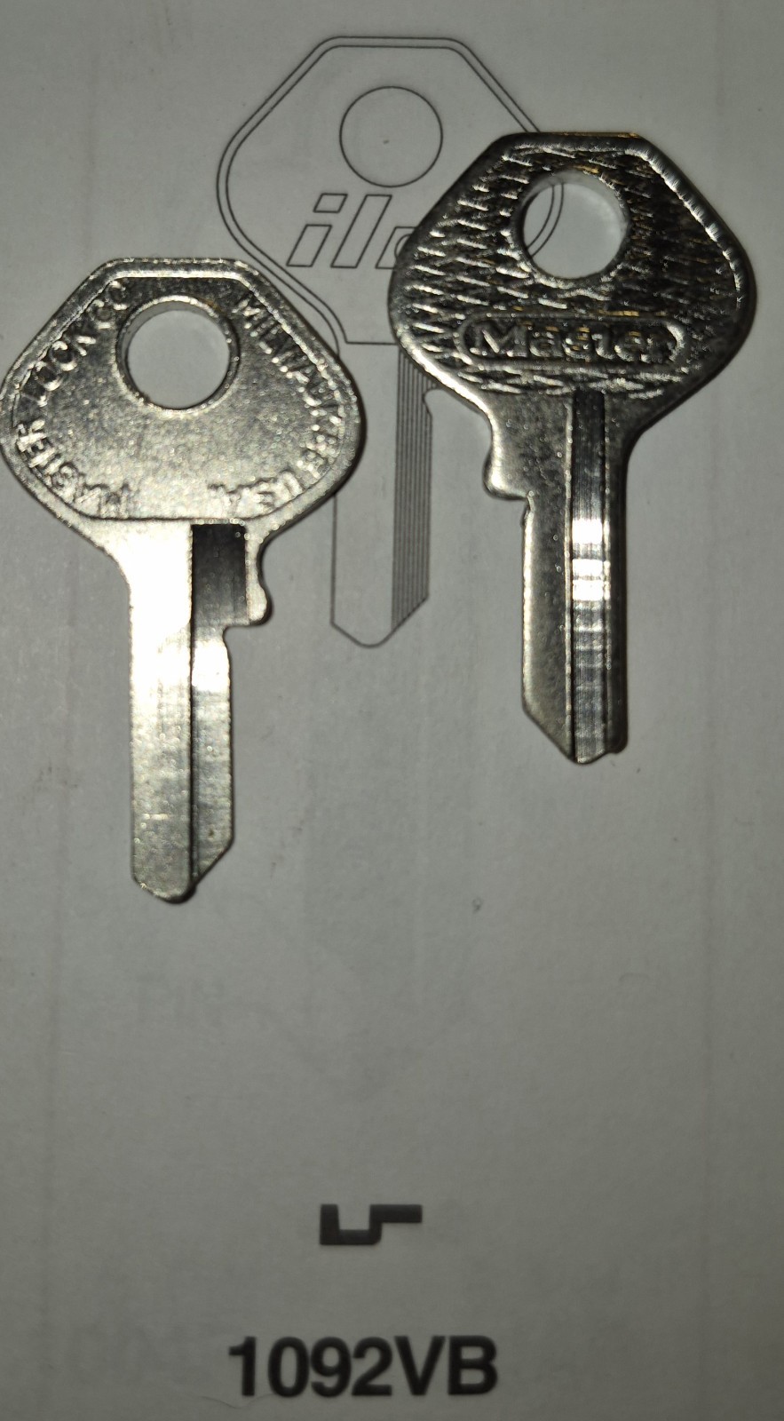 Master Lock, 1092VB, MH2, For 120K, NOS / OEM, Vintage Key (1) Blank.