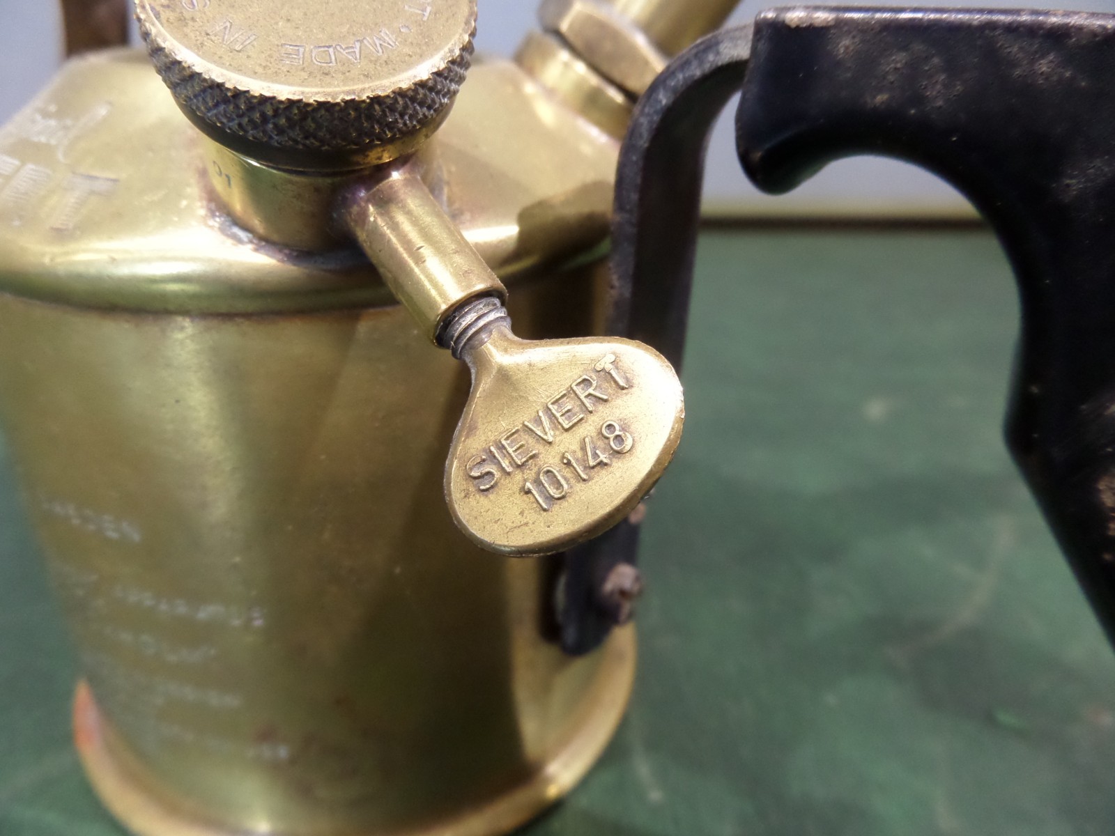 Max Sievert Original Brass Blow Lamp Apparatus 0.4L 3/4 Pint Sweden Vintage