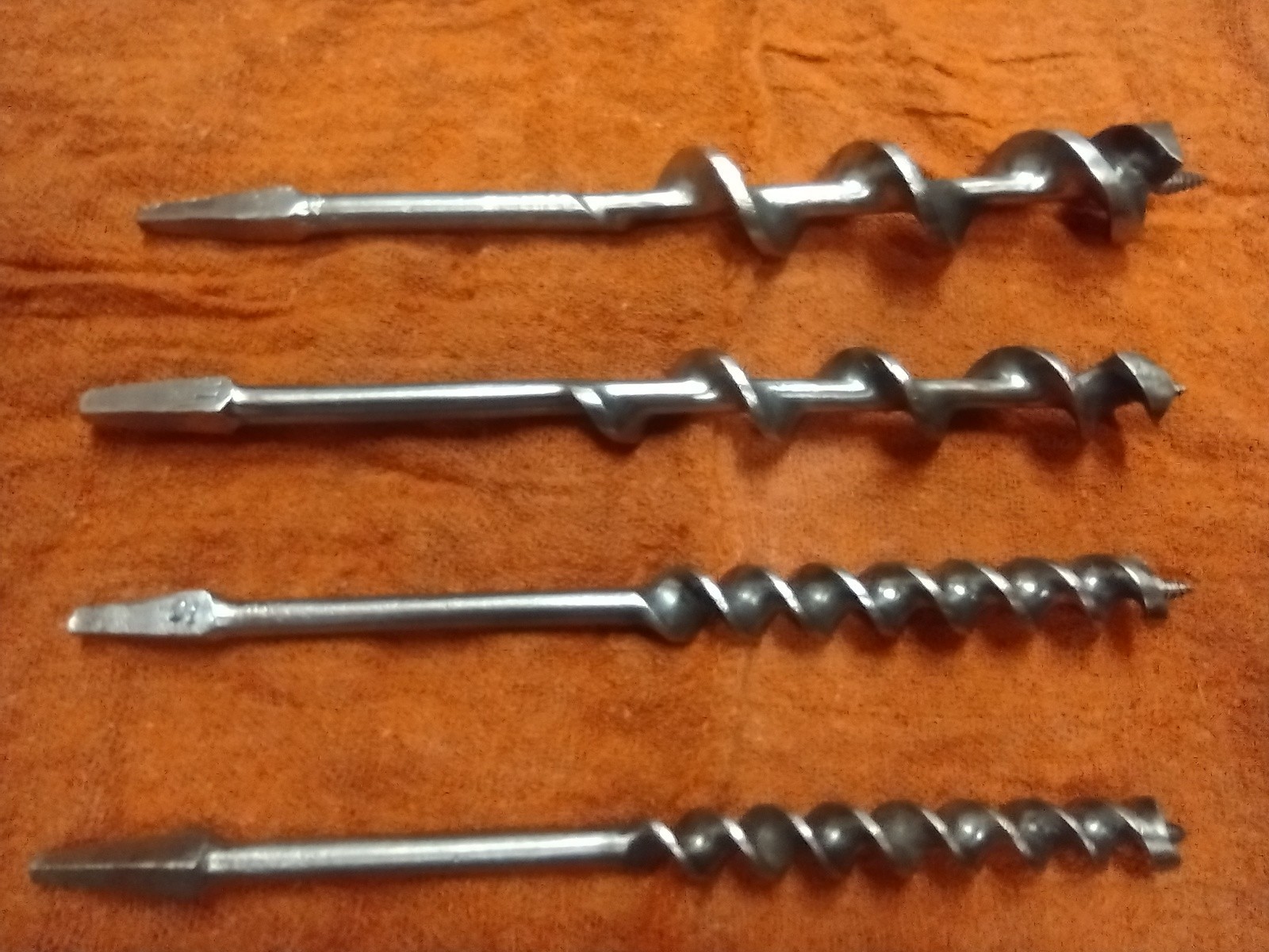 Vintage Lot Of 4 antique Brace Auger Bits Jennings, Fulton – $5 SHIPPING