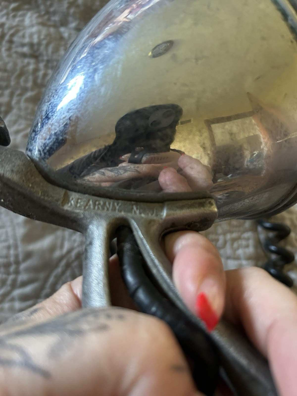 U.S. Army Vintage Handheld Spotlight Flashlight w/ Coiled Cord