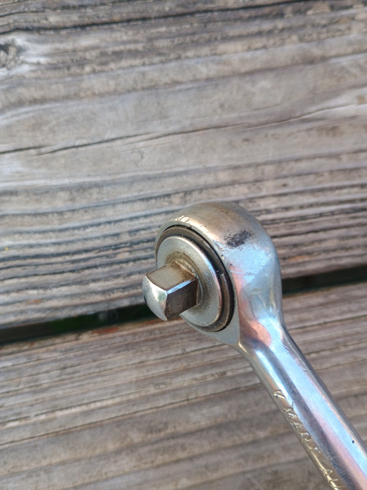 Vintage Kmart Auto 3/8″ Drive Ratchet 224 Japan Knurled Handle 8″ Long