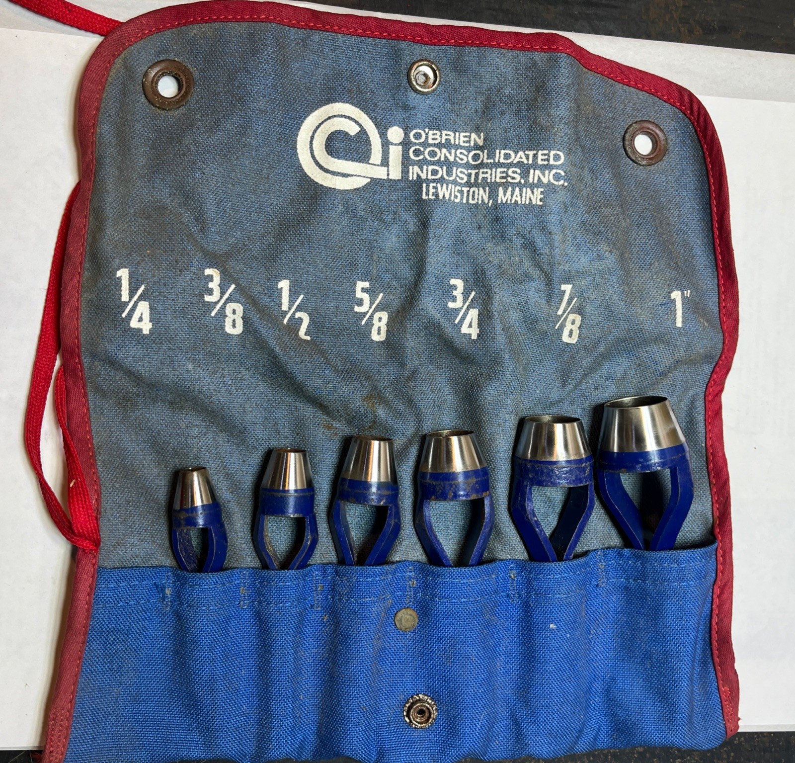 O’Brien Consolidated 6 Piece Arbor Punch Set Used , Incomplete