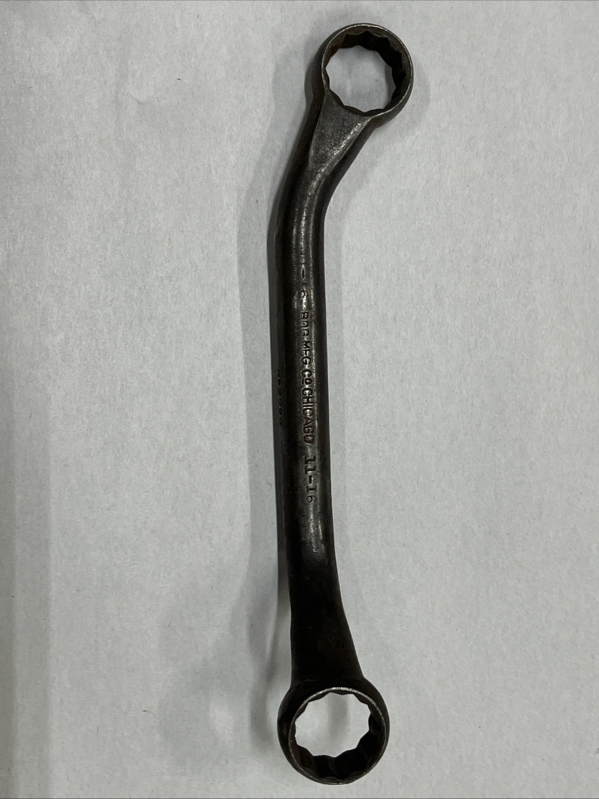 VTG BOG MFG CO Double Offset Box Wrench No. 2222 11/16” USA CHICAGO VANADIUM