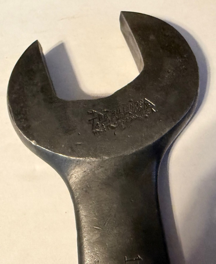 Antique Billings & Spencer #1017 Triangle B 1-1/8″ HEX C Single End Open Wrench