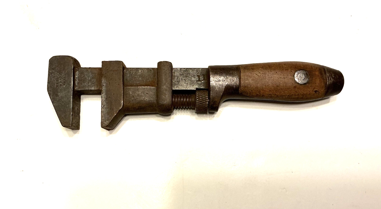 Vintage COES WRENCH CO. Screw monkey wrench,wood handle.1880’s. 8-1/2”