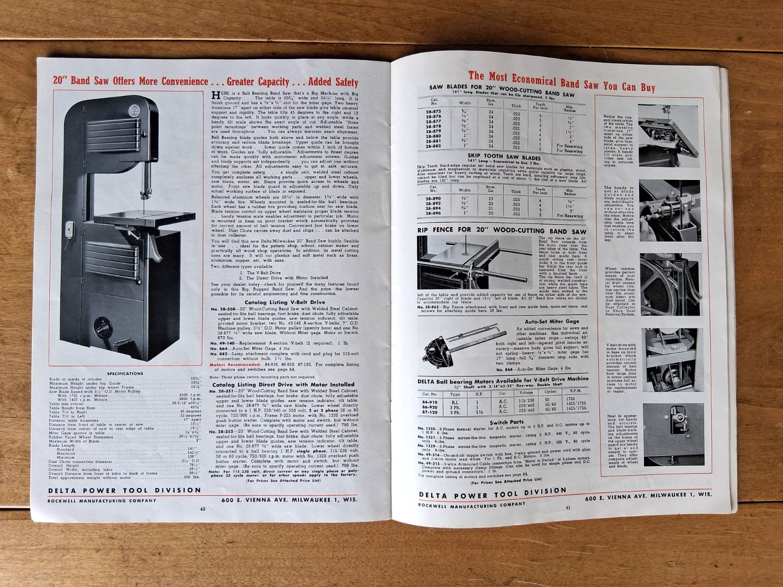 Vintage 1951 DELTA MILWAUKEE Industrial Machine Tools Catalog VNC CLEAN