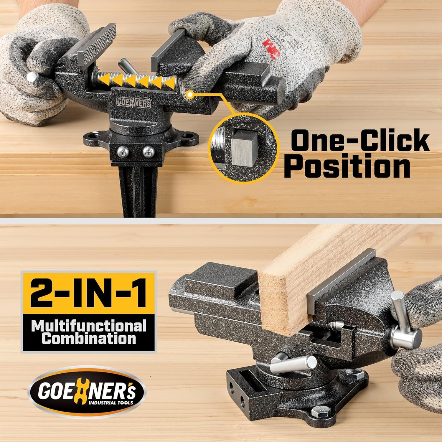 Compact 3.3″ Universal Clamping Vise – Perfect for Woodworking and DIY Projects