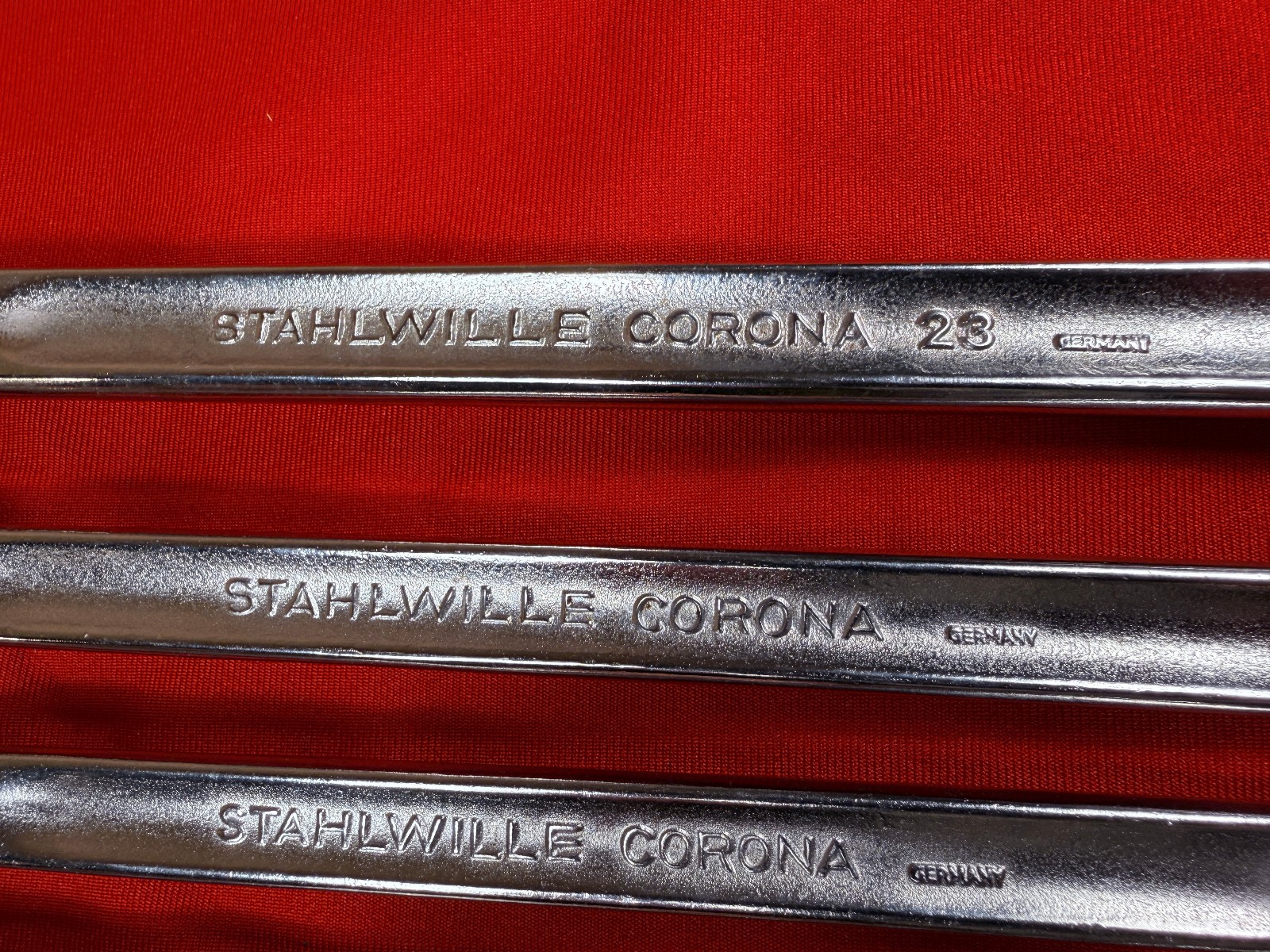 NOS 7 pc Vintage Stahlwille SAE Box End Wrench Set 23 Corona Series 3/8 to1-1/4″