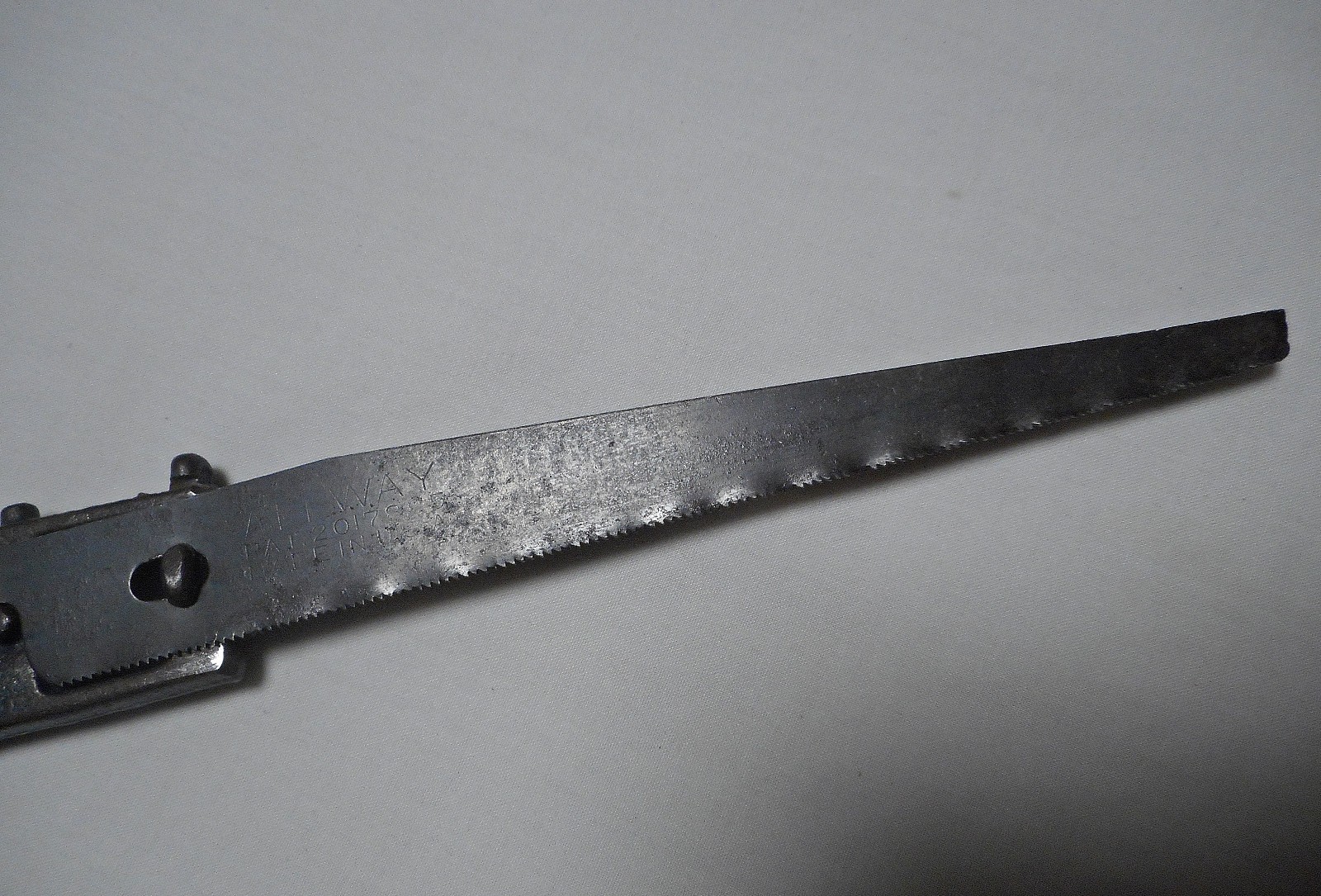 Vintage Allway Pistol Grip Saw Ultra Mfg. Co. NYC Cast Iron Handle With Blade