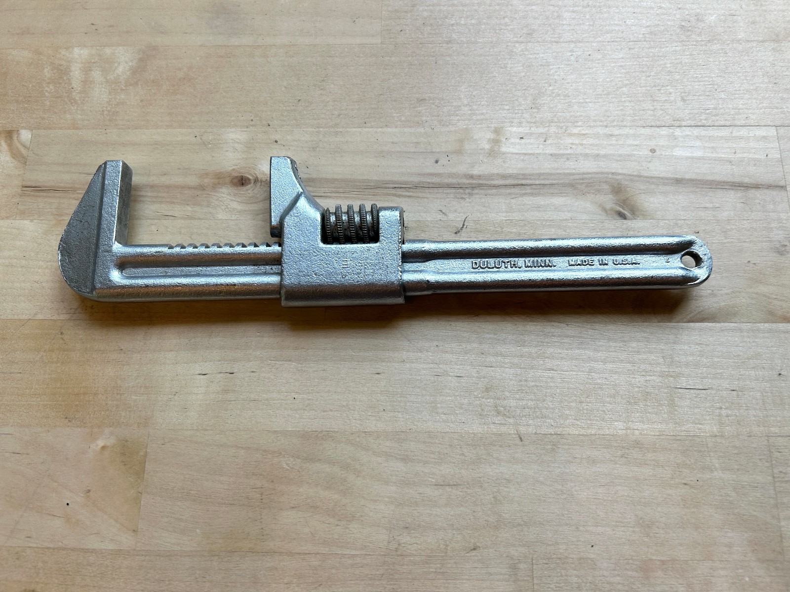 Vtg Diamond Tool & Horseshoe Adjustable Monkey Pipe Wrench C711 *name inscribe