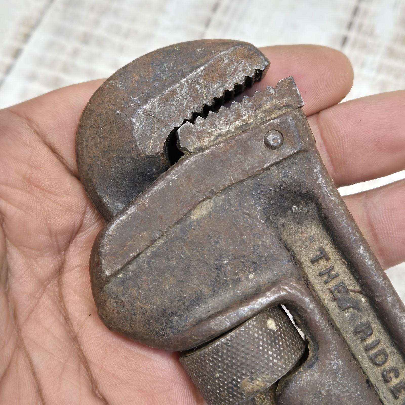 Pair Of VTG RIDGID Pipe Wrenches: 10″ & 8″ Elyria USA Rare HTF