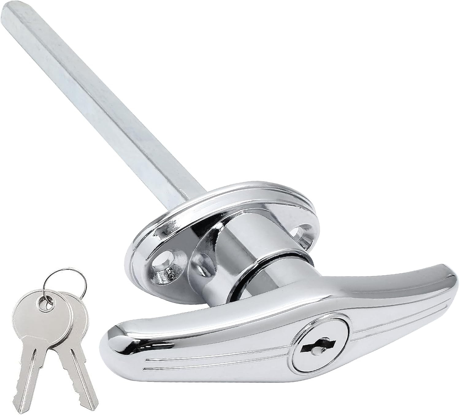 1 Pack Truck Cap Locking T-Handles Silver Camper Topper Lock, Keyed Alike Camper