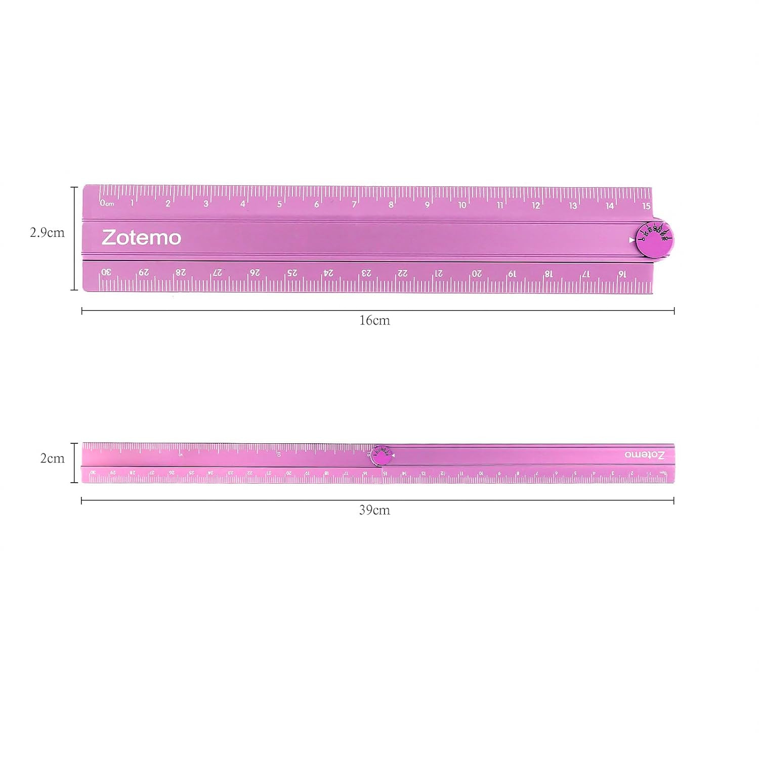 2-In-1 Foldable Metal Ruler & Protractor -15Cm Compact to 30Cm Extended, Precisi