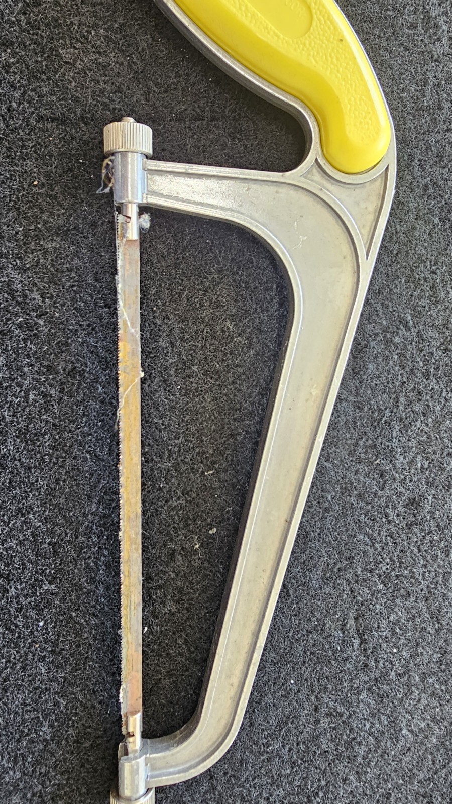Vintage Mini-Saw Compact Hacksaw Made in USA Applied Design Corp Yellow Handle
