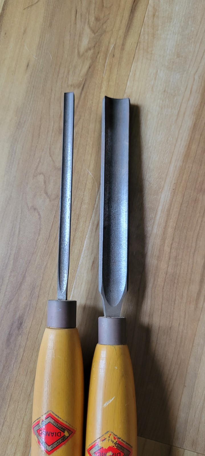 Lot Of 2 Henry Taylor Sheffield Diamic Vintage Chisel Woodturning Lathe Chisel