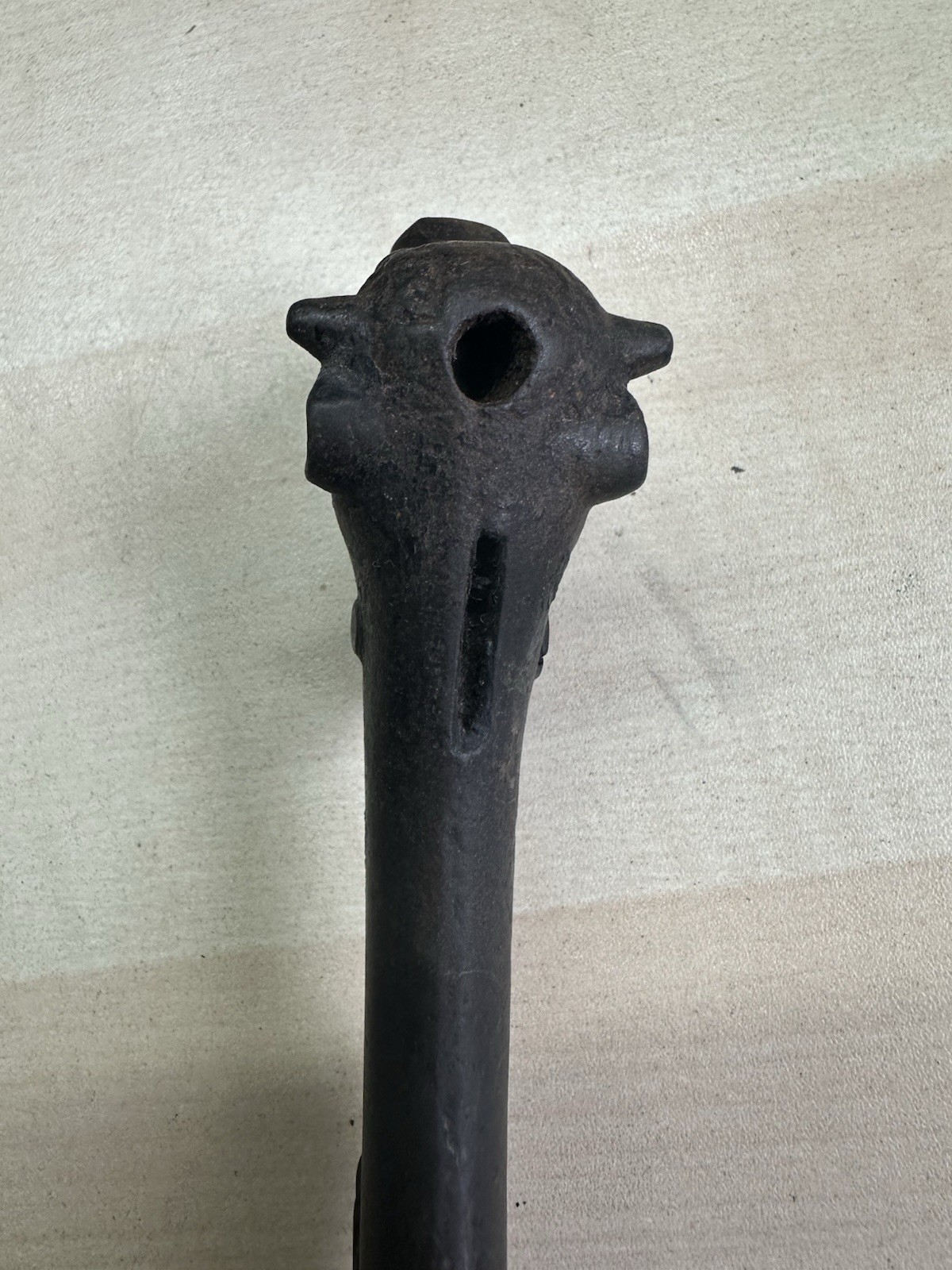 Antique Hand Forged Iron Folk Art Tool Animal Head Rustic Decorative Piece