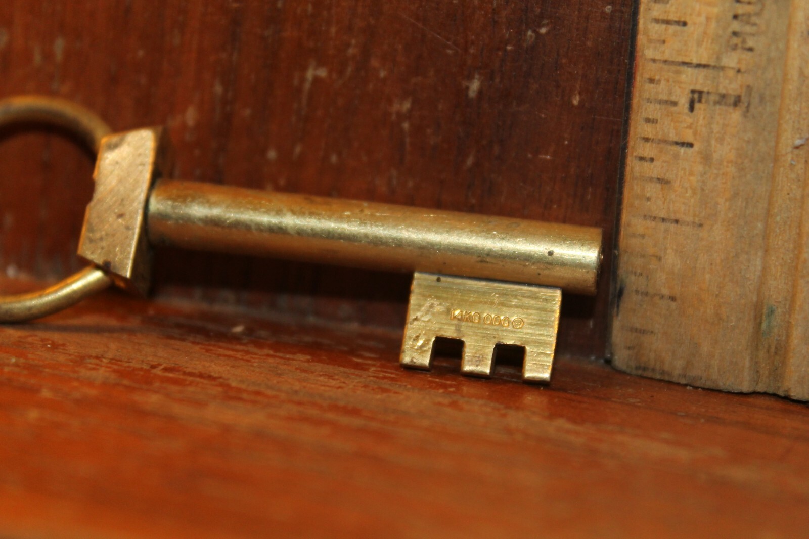 Vintage Spring Loaded Hollow Barrel Skeleton Key 14KG ODK Key Chain