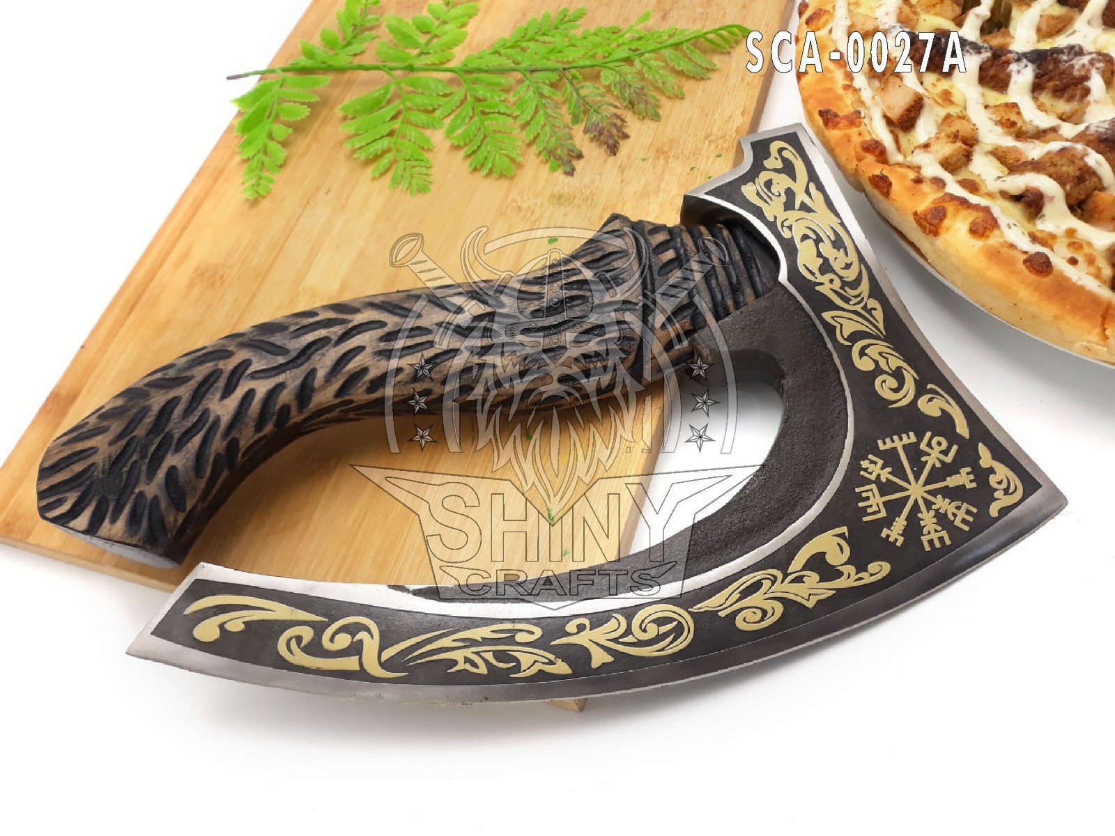 Hand Crafted-Axe viking Pizza axe real weapon mens axes gifts for him-VBA-27-A