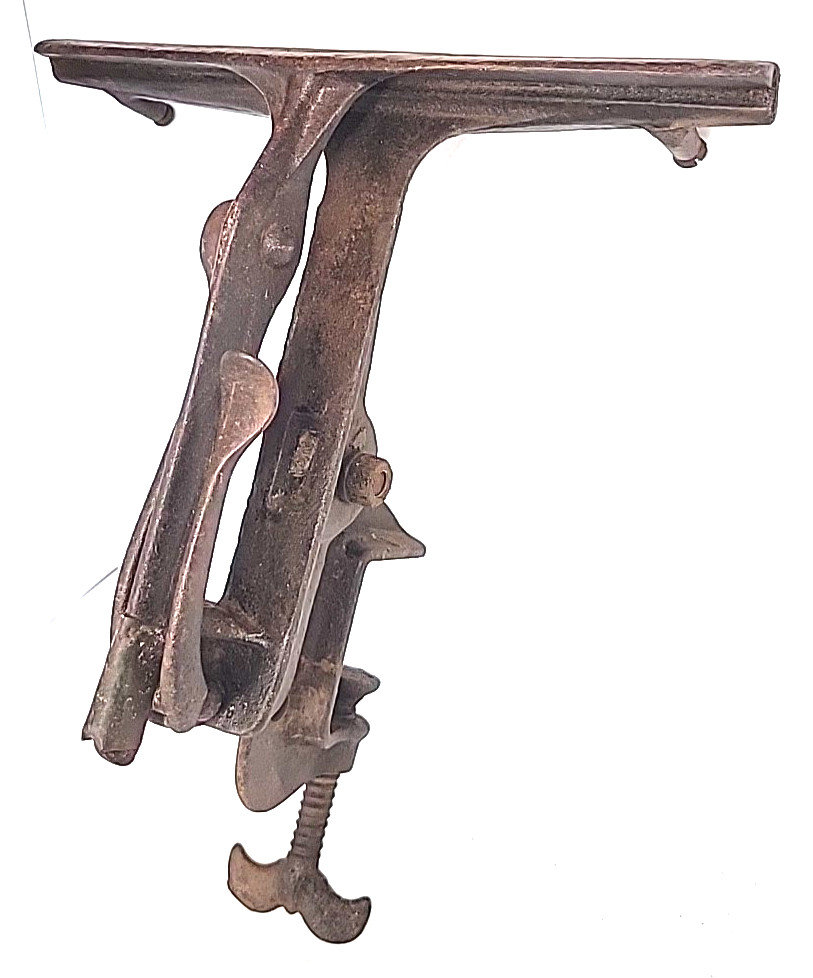 Antique Hand Saw Vise Clamp Blade Sharpener Bench Tool / Works