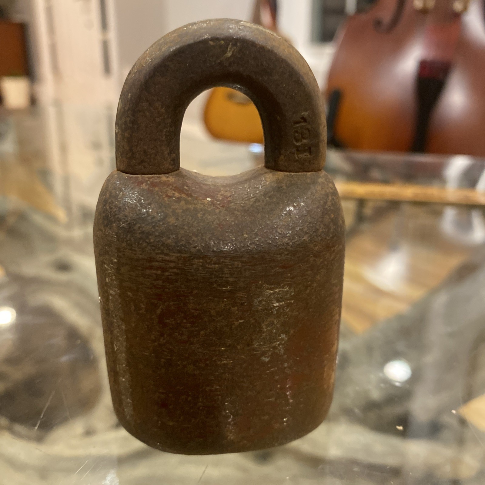 Climax Padlock No Key Newark, New Jersey – Red Patina