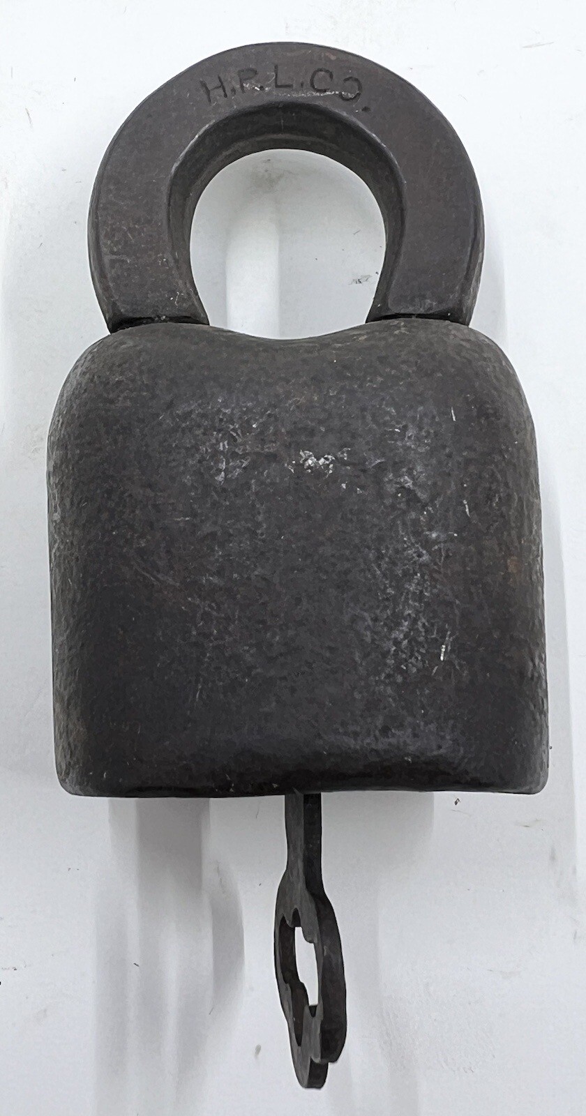 Vintage JHW Climax Co Scandinavian Style Padlock Lock w/Key Cast Iron Works