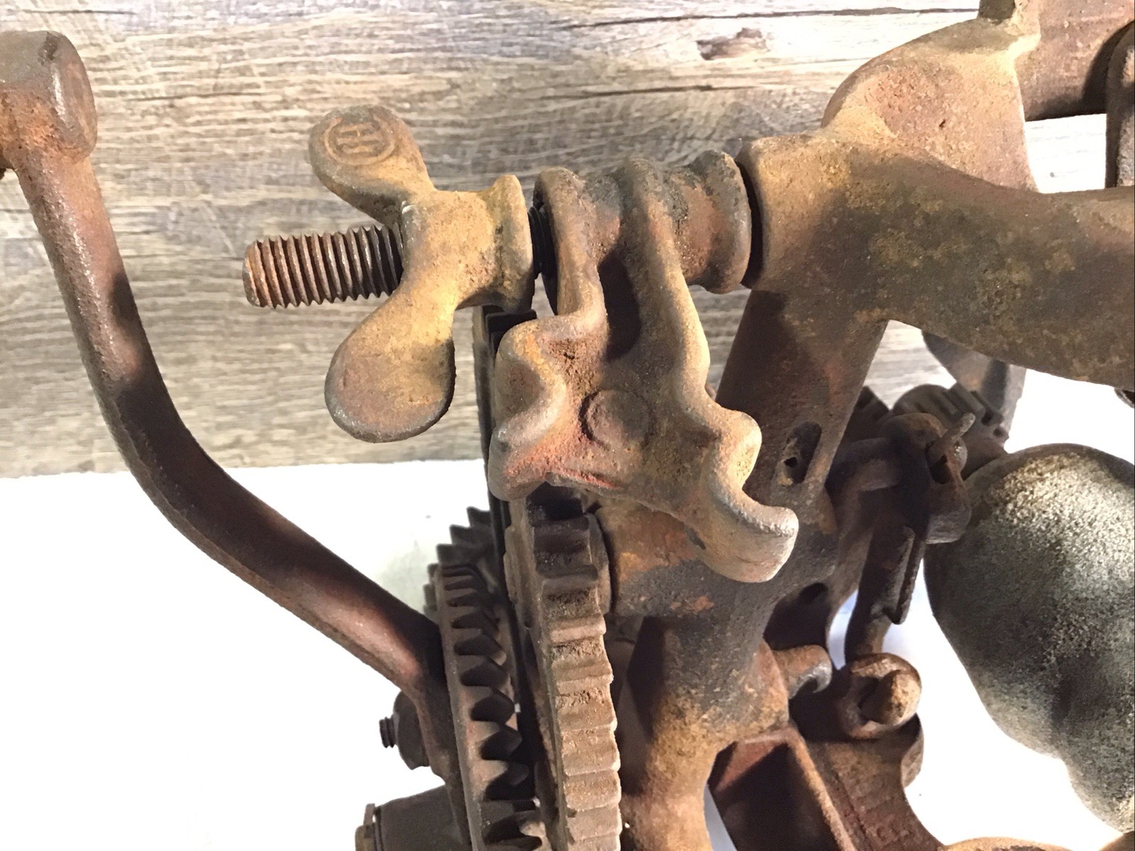 Antique McCormick Deering Working Hand Crank Scythe Sickle Grinder Sharpener