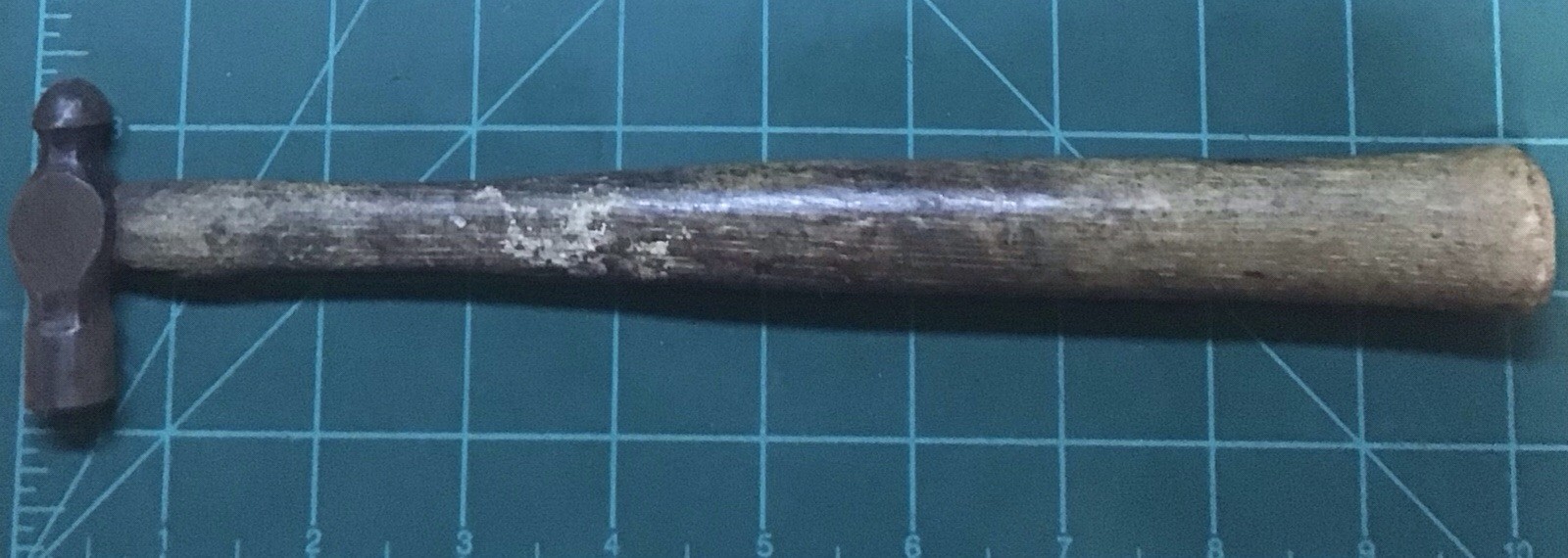 Vintage 2” Mini Ball Peen Hammer Wood Handle 10” OAL