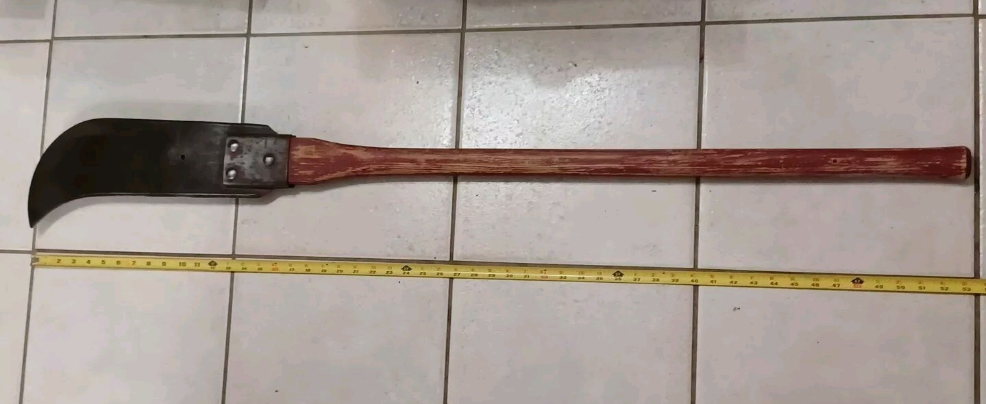 Vintage Fireman’s Carbon Steel Bush Axe, W/ Lg Original Wood Handle