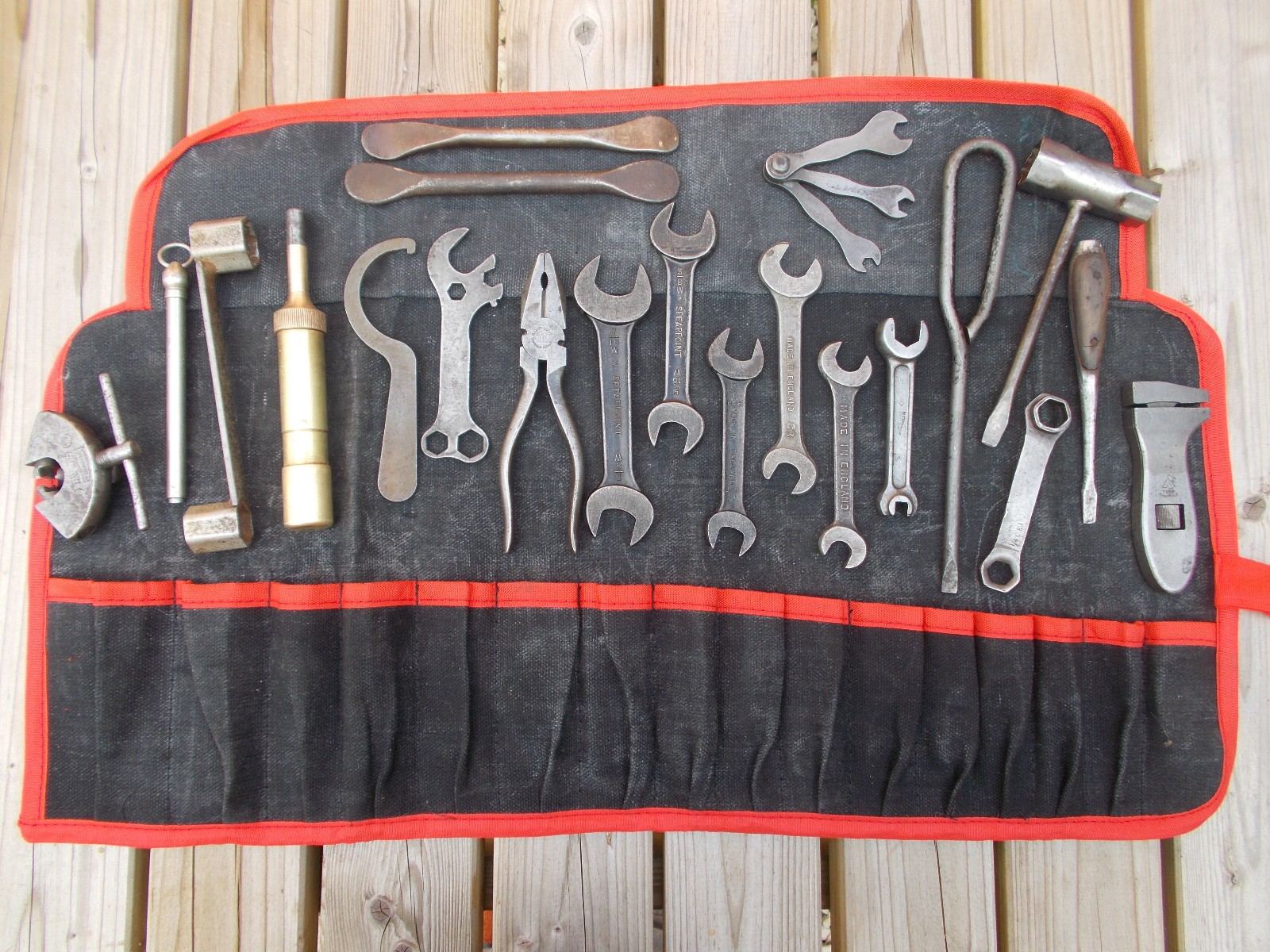 Vintage Extended Classic Norton Tool Kit + Roll, British Motorcycle Tool Kit.