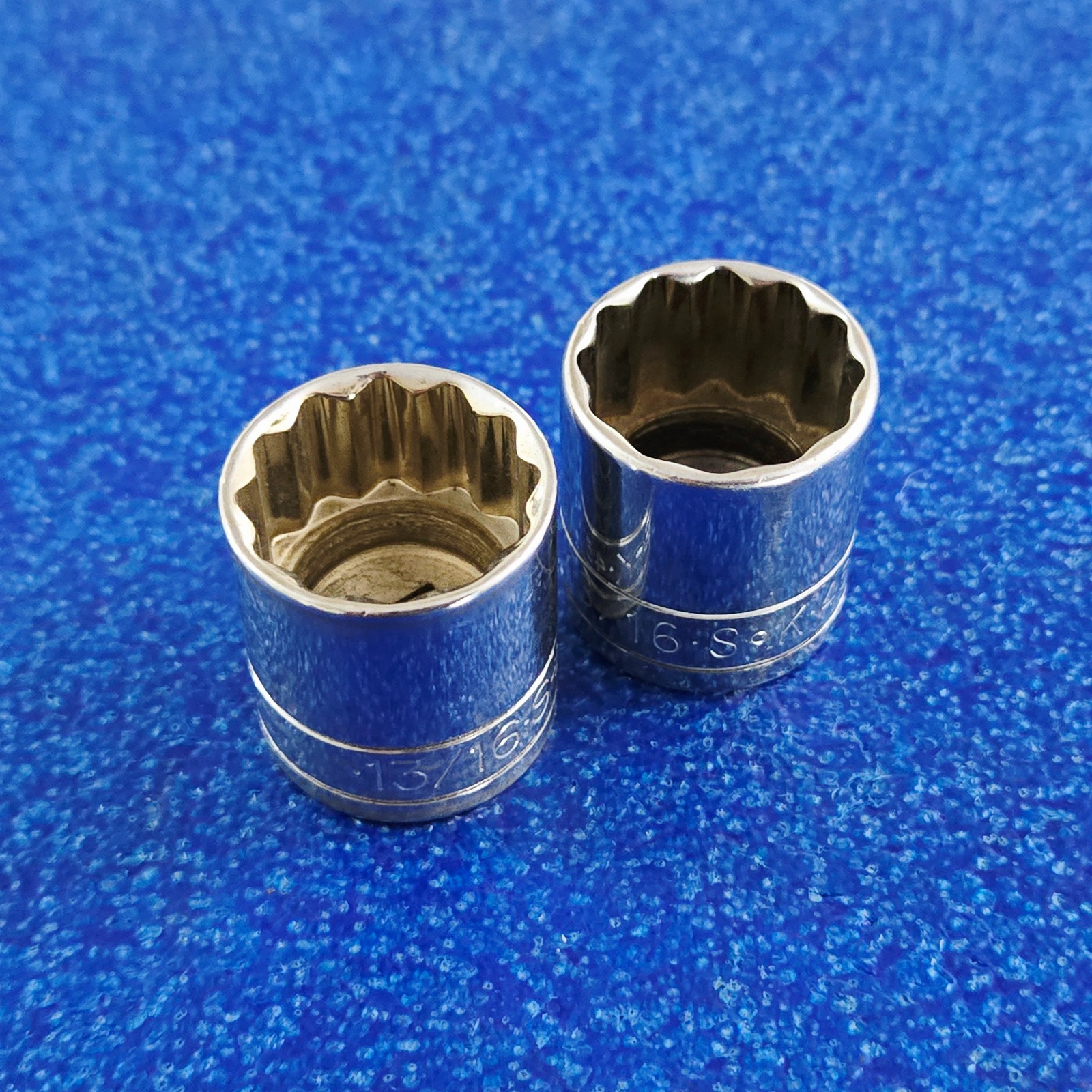 (2 pack) 13/16″ SK Made in USA Sockets 3/8 DR 12pt Vintage Car & Truck Repair