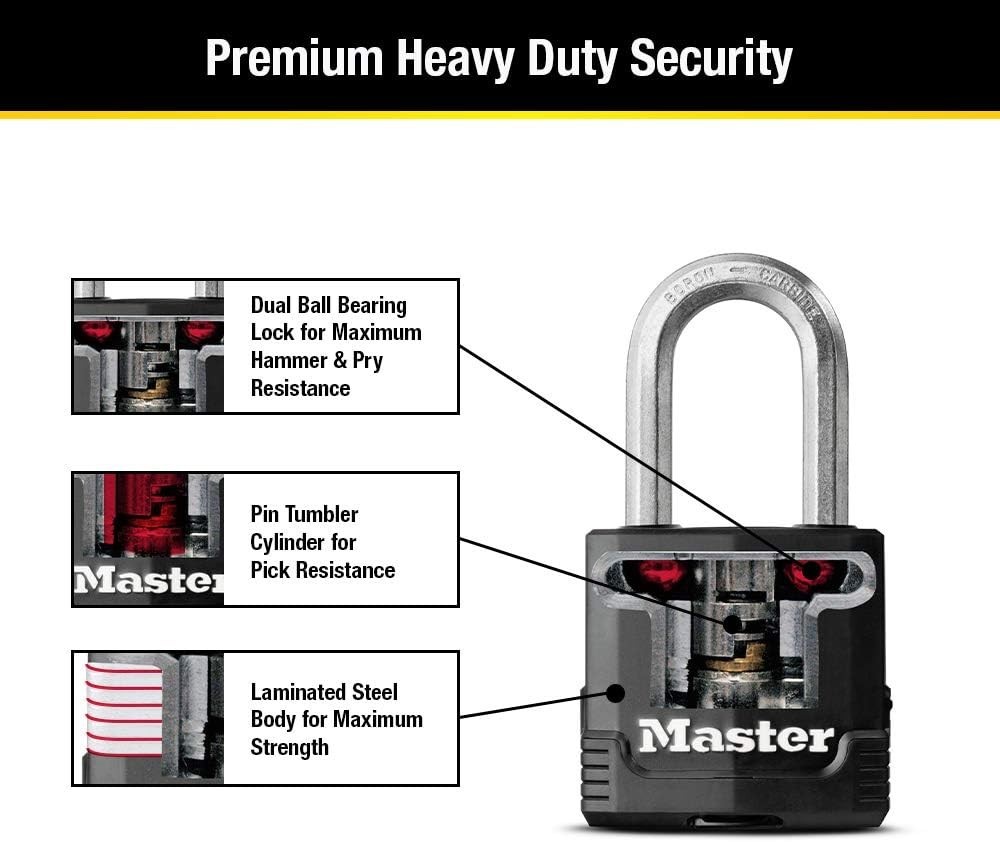 Heavy Duty Outdoor Padlock Weather Resistant Steel Lock for Fences Gates 2 Pack