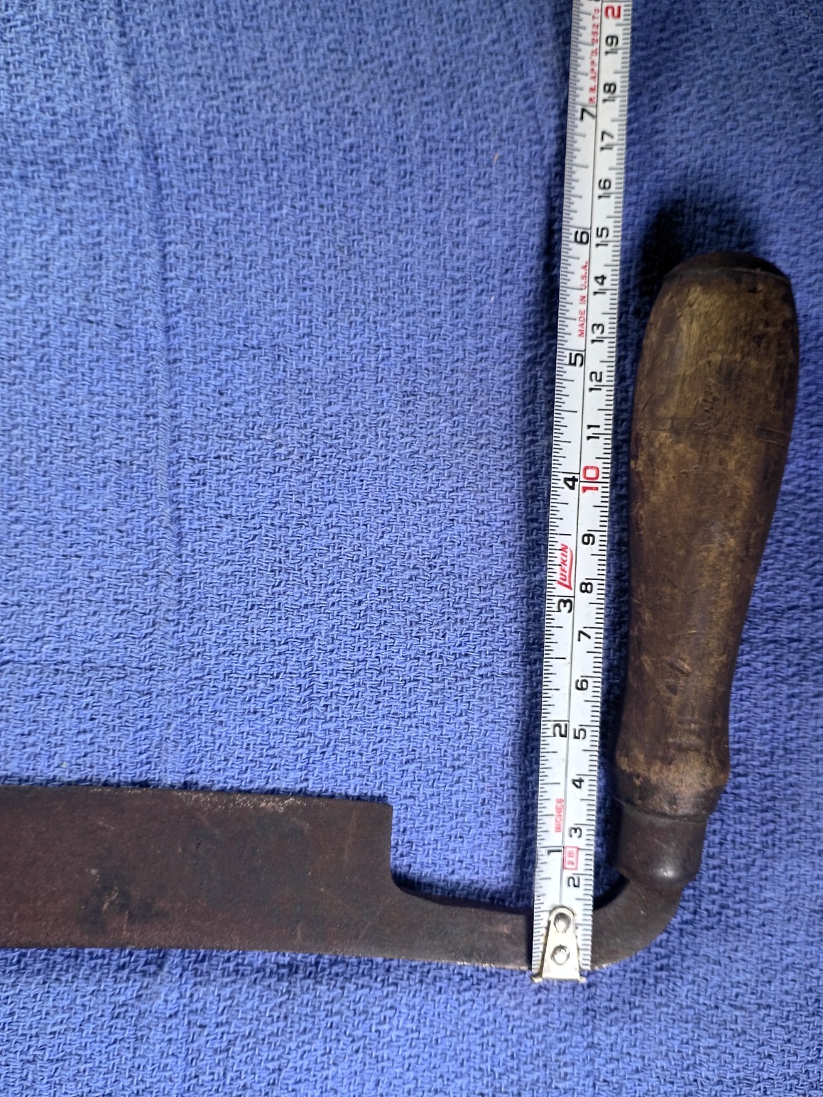 Vintage Draw-Blade 9” blade / 16” handle to handle ( Unknown maker no markings )