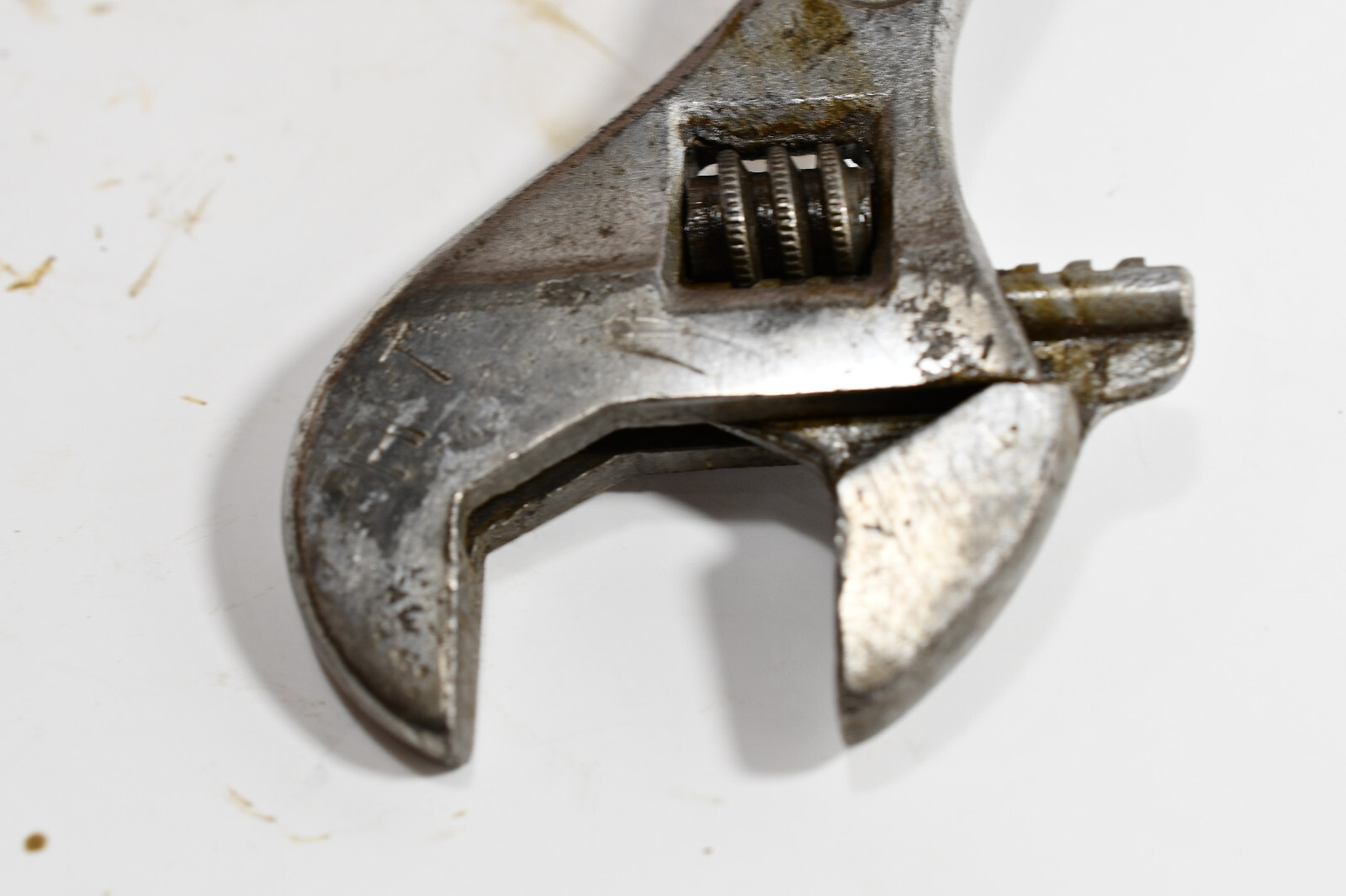 Vintage DIAMOND CALK & HORSESHOE 8” Adjustable Wrench, 9/16 box end USA M1428