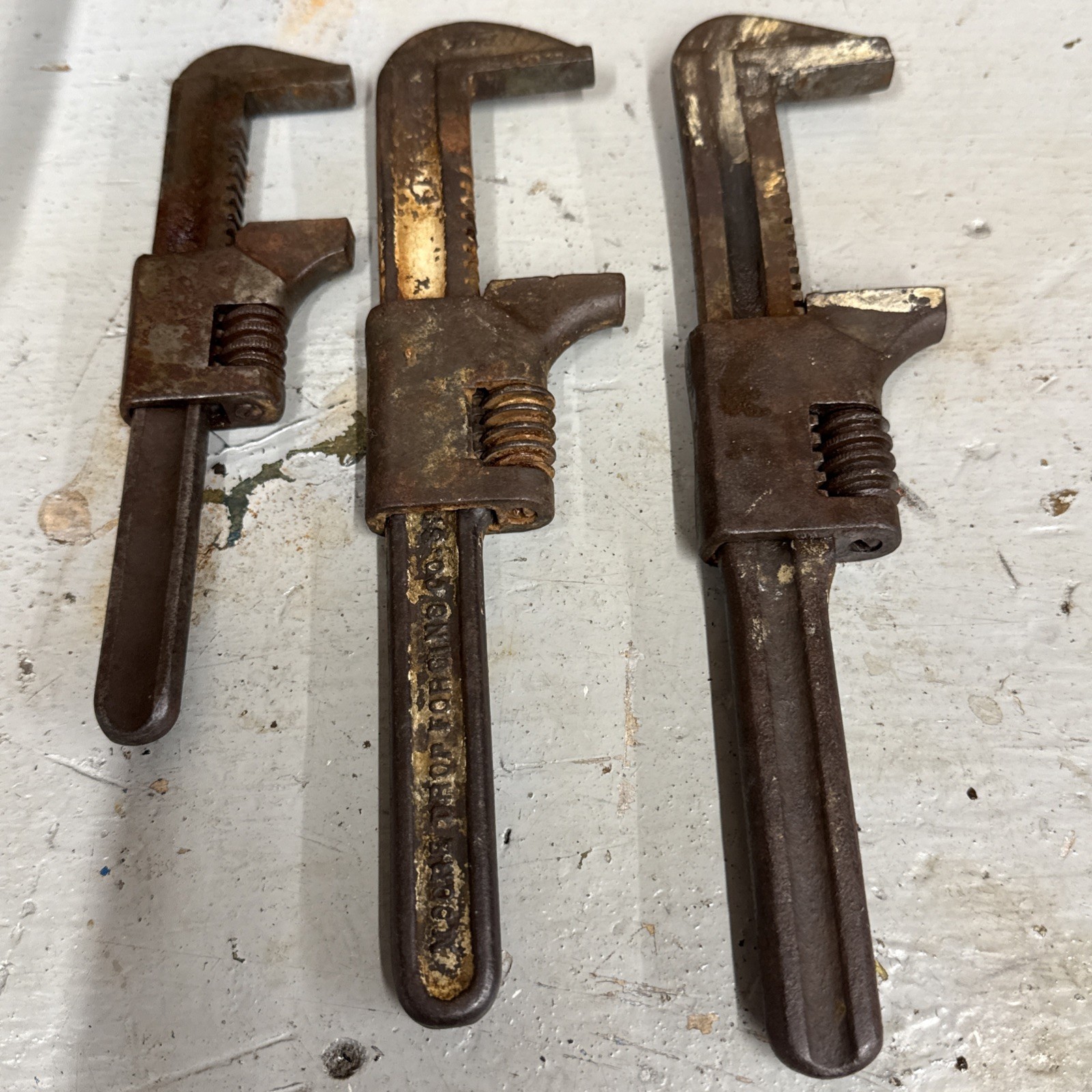 3 Vtg Monkey Wrenches Pexto Buhl & Sons + Ford Danielson Co. 7” + Unbranded 5”