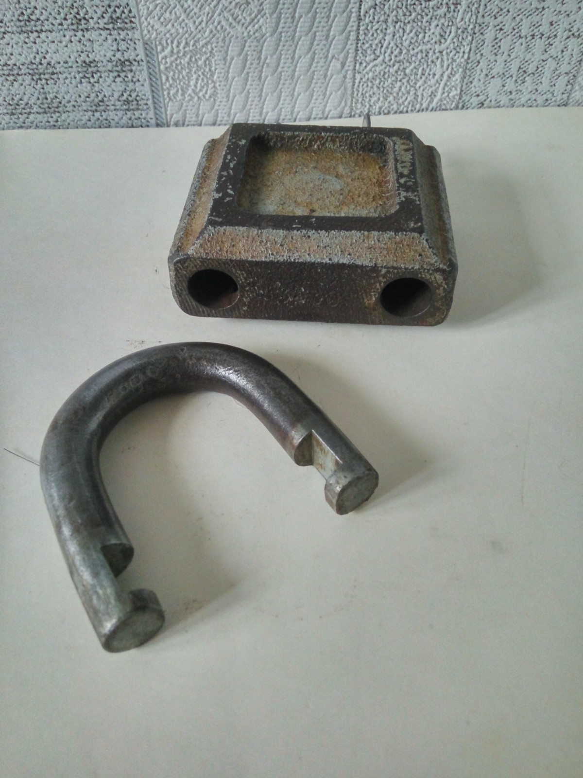 Vintage padlock made in the Soviet Union opens with two keys