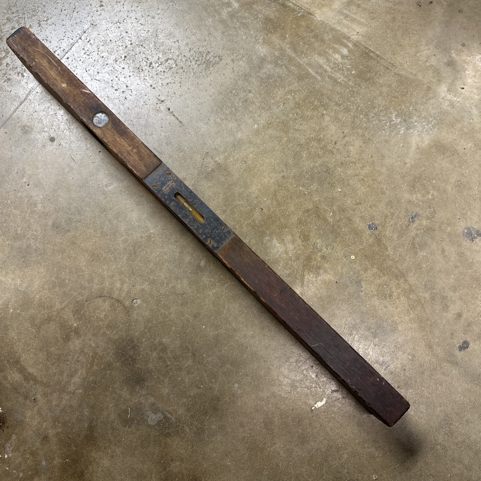 Vintage Stanley Wooden Level No 0 Cherry 24″X3 1/4″X1 1/2″ For Restoration