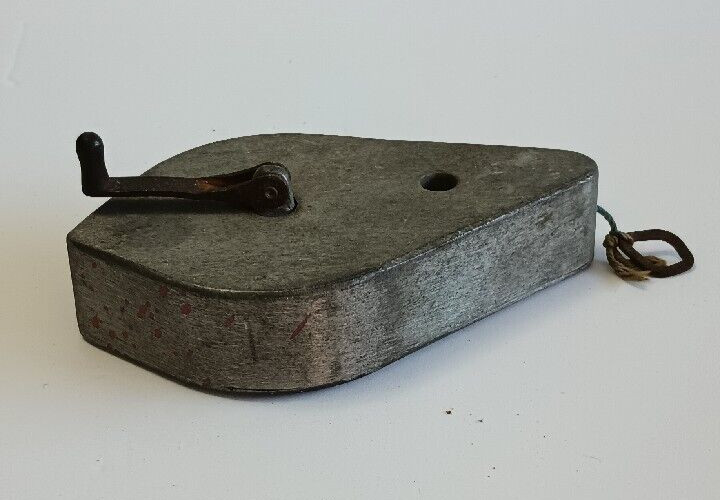 Vintage STRAIT-LINE Aluminum Wind up Chalk Reel Line Plumb Bob+ 2oz blue powder