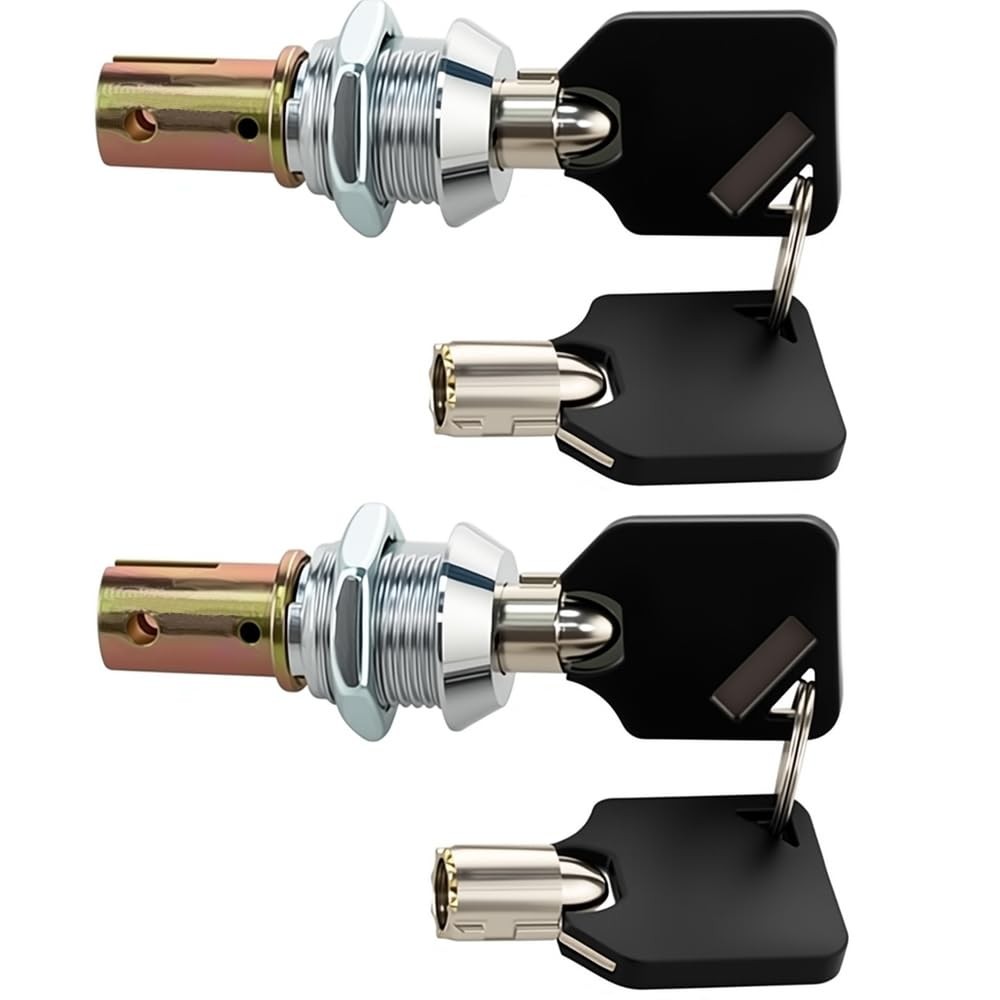 Toolbox Lock with Keys — Replacement 2 Pack (Keyed Alike), Silver