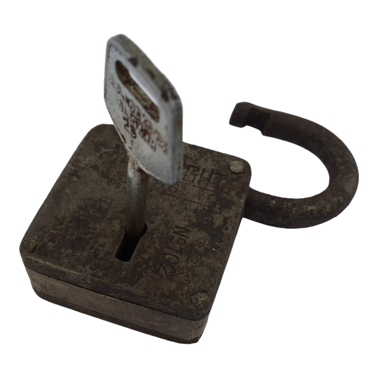 Lock Vintage Iron brass Padlock With Key Rich Patina Made In India Collectible