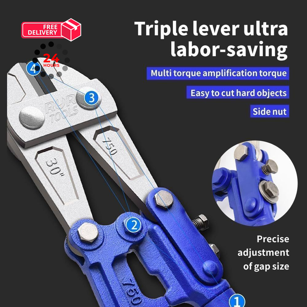 8″ Mini Bolt Cutter – Cr-V Steel,Ergonomic Soft Non-Slip 8-inch, Blue