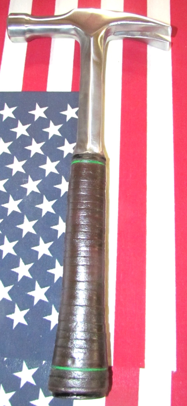 Rare Vintage Malco 16 oz Electrician Leather Handle Hammer 12.75″ (Estwing)
