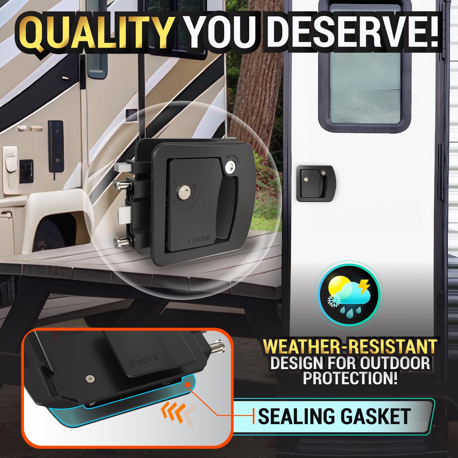 RV Door Lock Replacement | Class C Camper Door Latch Fits 3.50″ x 4.50″ Lock …